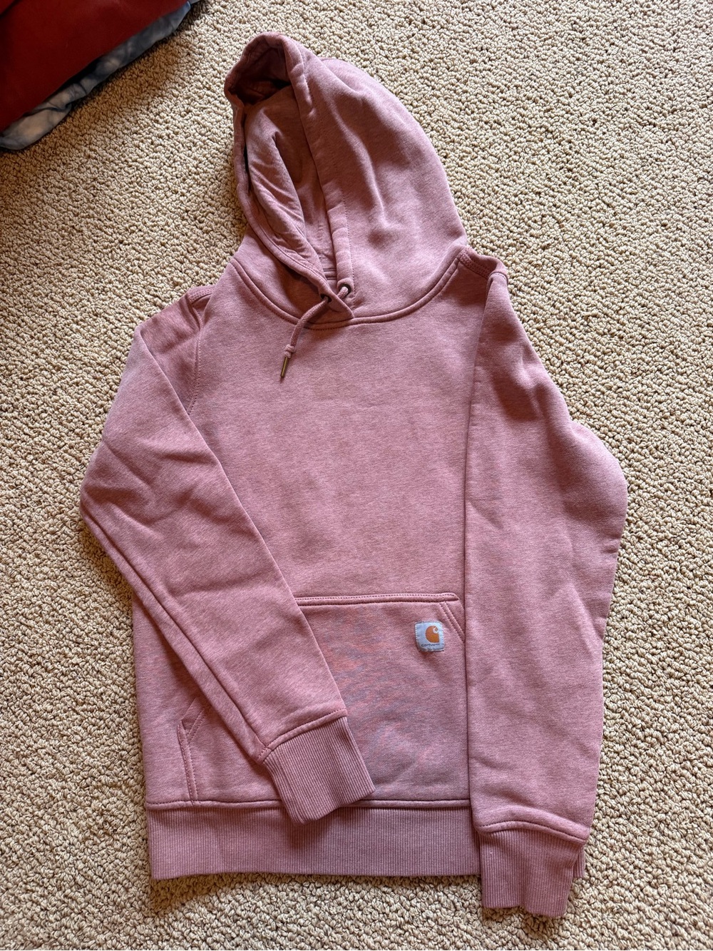 Carhartt Pink Pullover Hoodie with Kangaroo Pocket
